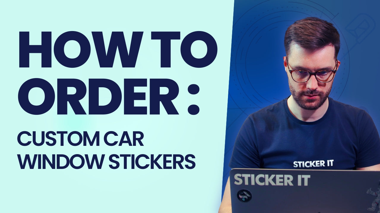 Load video: A video showing how to order custom car window stickers