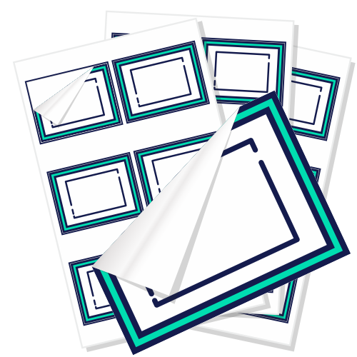 Rectangular labels product icon