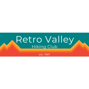 Retro valley hiking club bumper sticker pre-made design