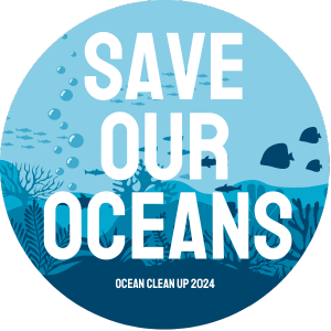 Save our oceans circle sticker pre-made design