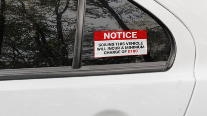 Taxi notice car window sticker