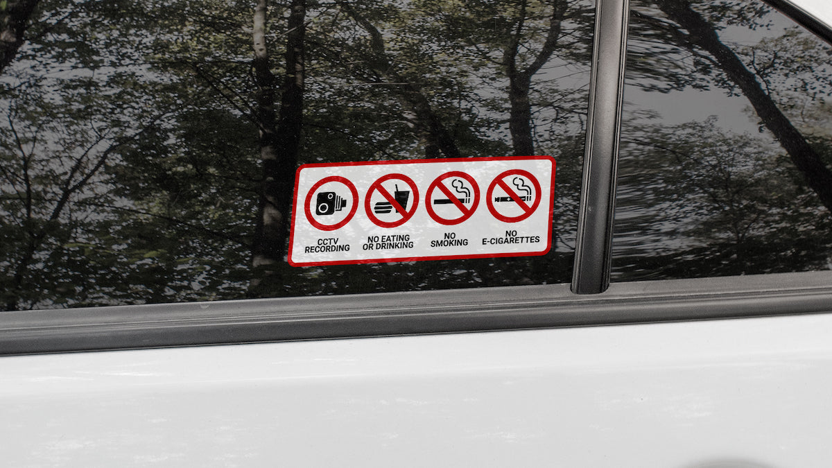 Taxi warning car window sticker