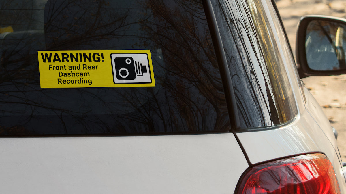 Warning dashcam recording car rear window sticker