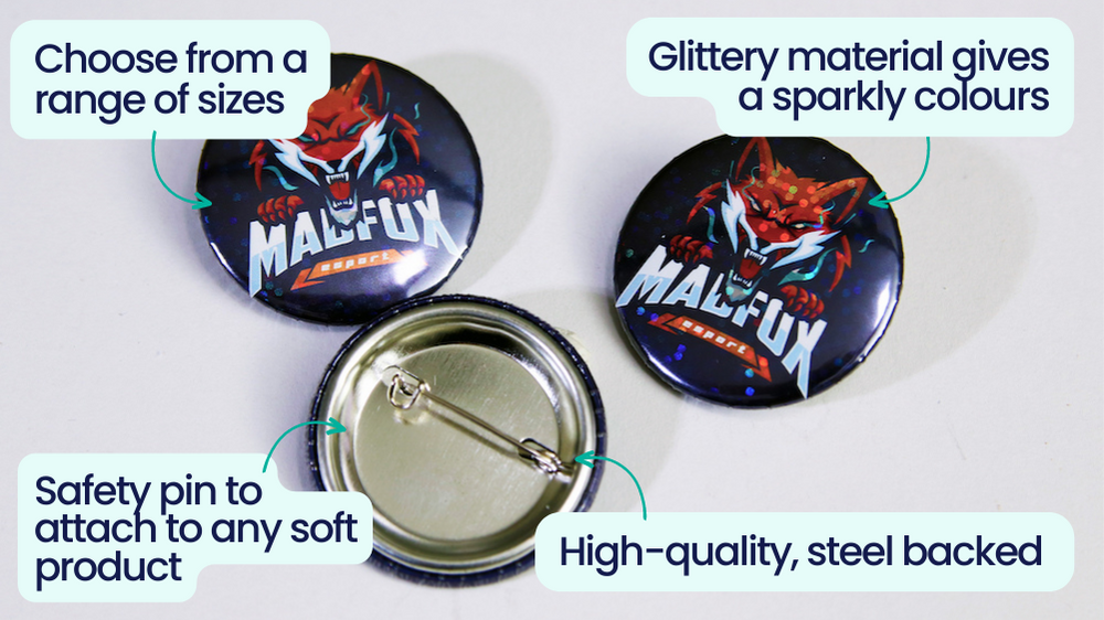 Custom Printed Button Badges - Full colour printed badges