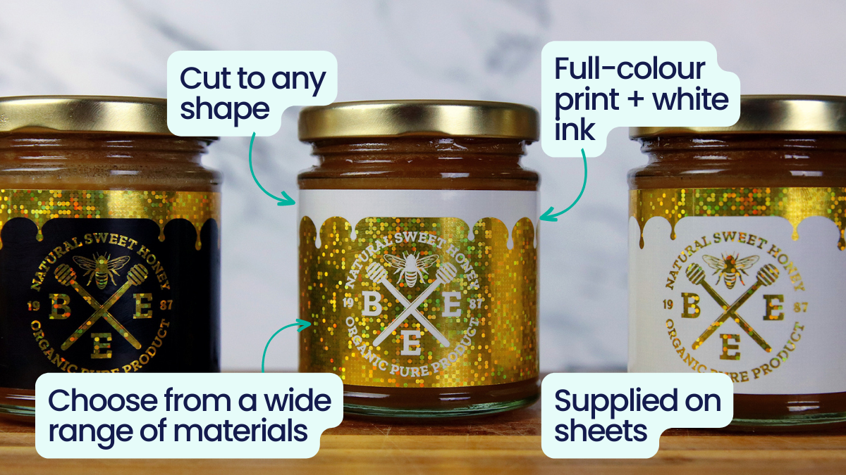 Guide de tailles pour étiquettes pots de miel