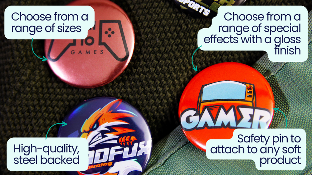 What are promotional buttons and badges
