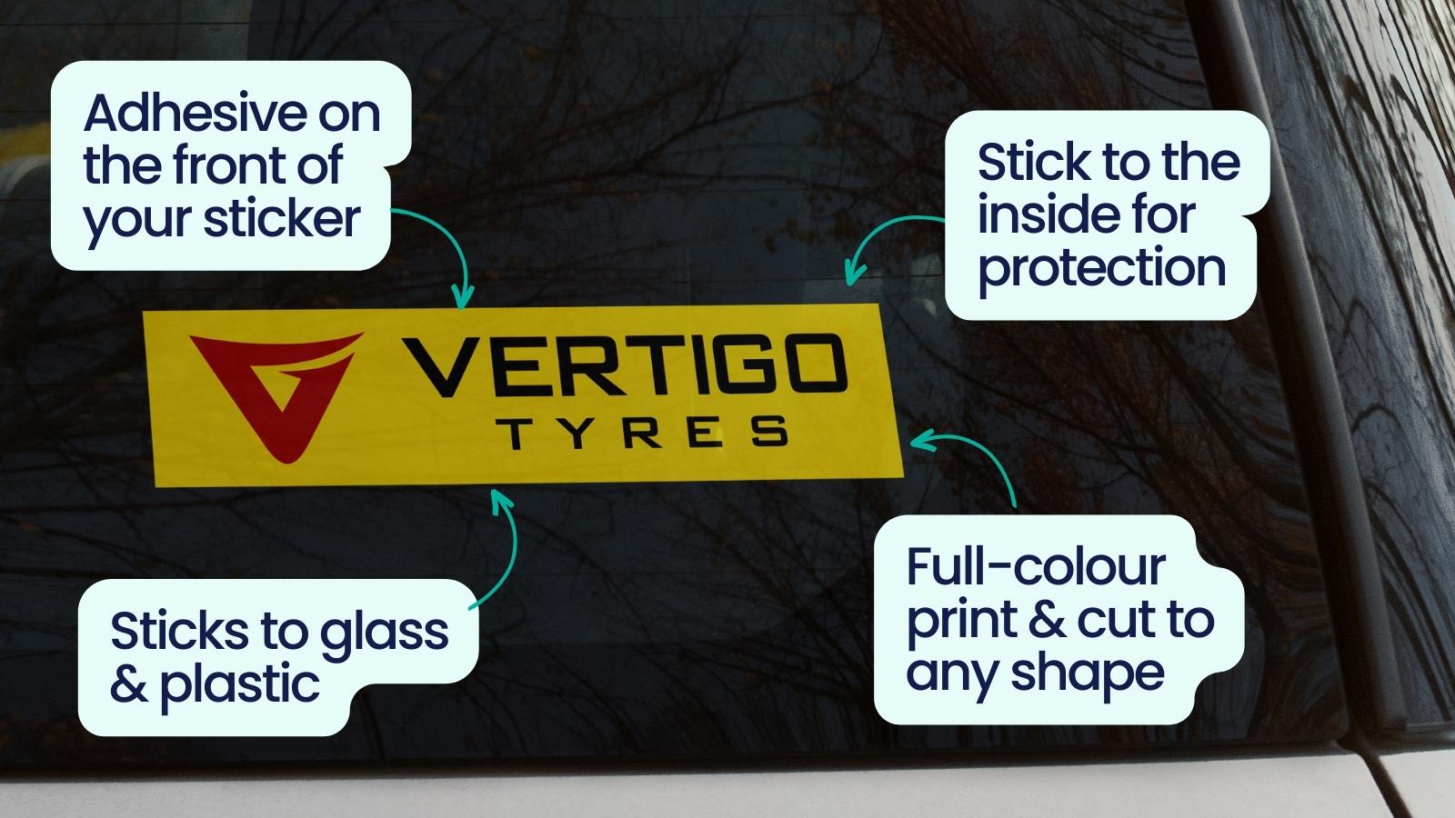 what is a custom rear window sticker