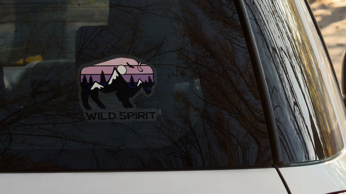 Wild spirit clear car club window sticker