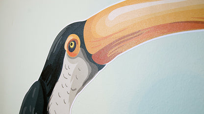 Close up of a toucan wall sticker sample