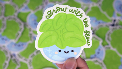 Close up of an eco friendly sample with a cute lettuce design